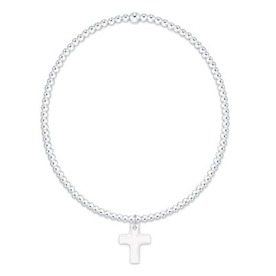 Classic Sterling 2mm Bracelet - Blessed Crystal Charm