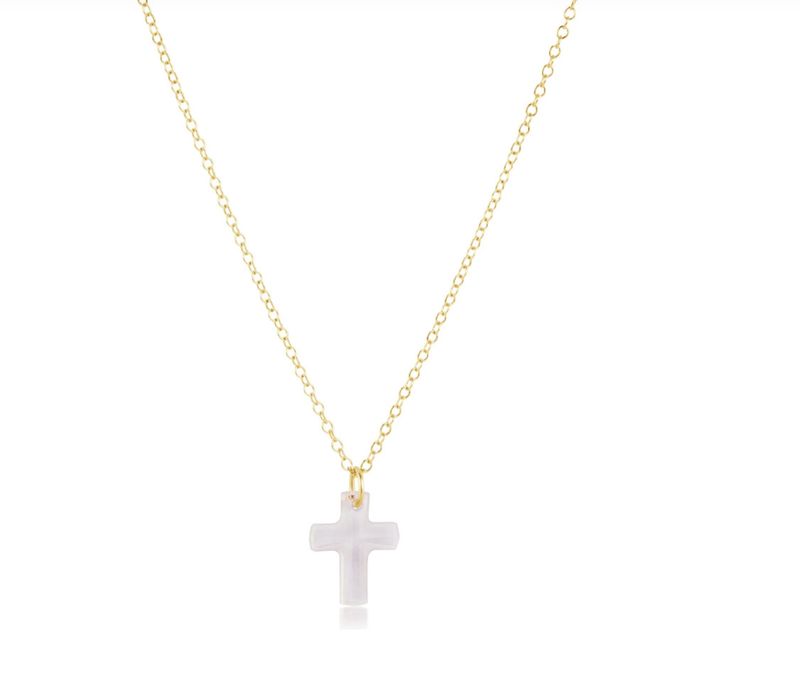 16" Necklace Gold - Blessed Crystal Charm