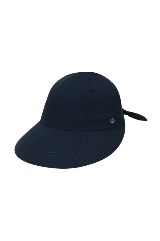 Navy Poppy Bow Cap