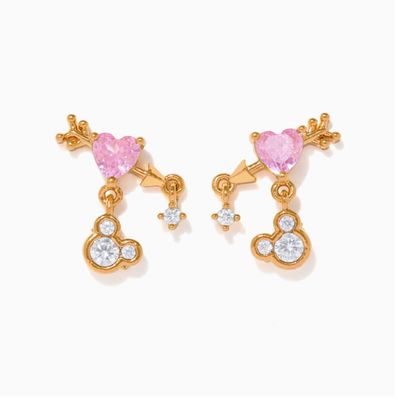 Disney Heartstruck Mickey Mouse Dangle Gold Earrings
