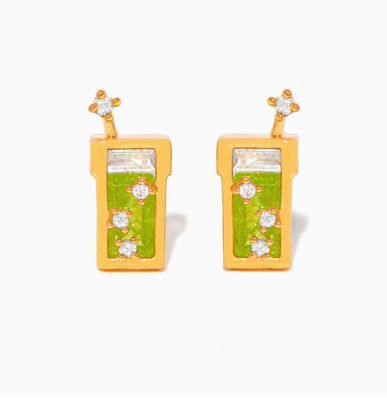 Gold Matcha Studs