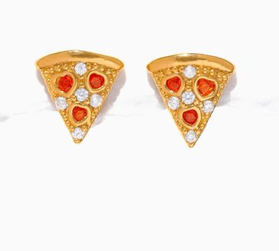 Gold Pepperoni Pizza Studs