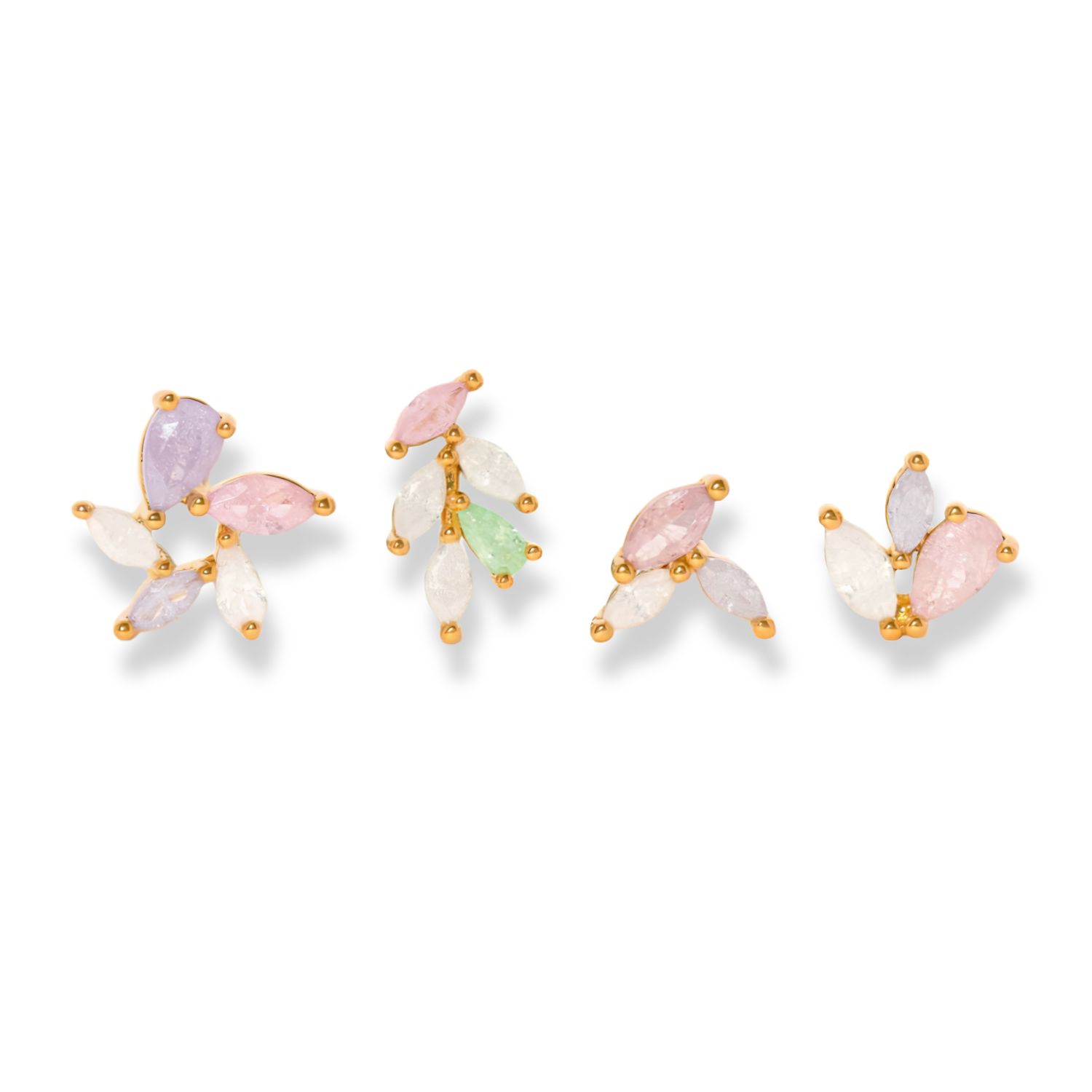 Pastel Leaf Stud Set