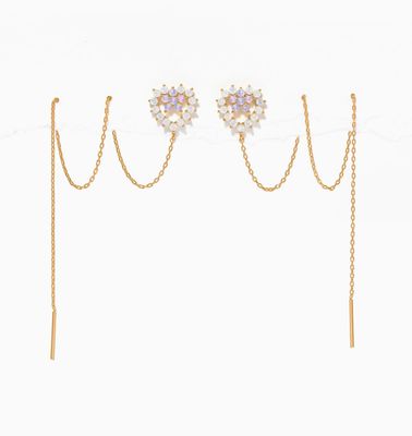 Gold Heartstring Threader Earrings