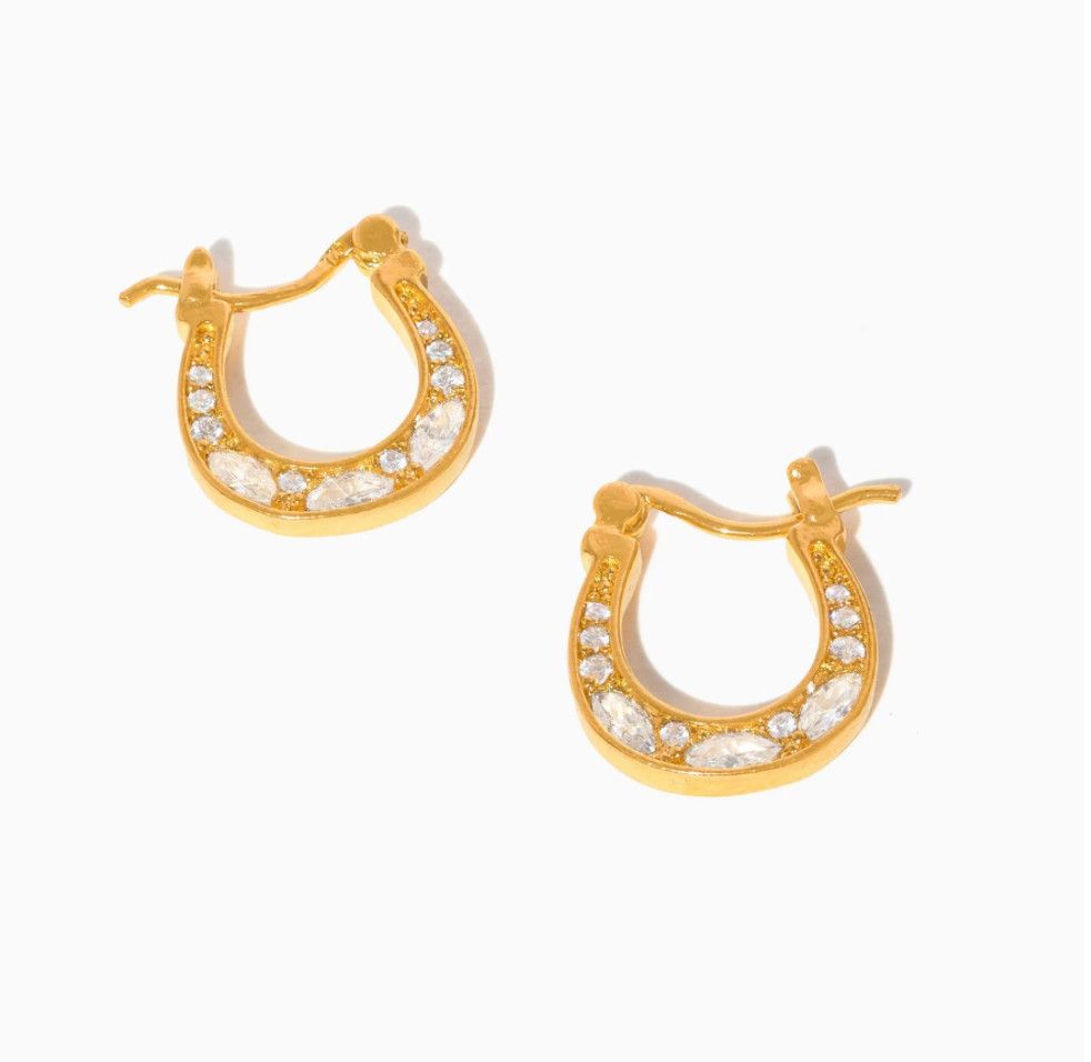 Gold Horseshoe Hoops
