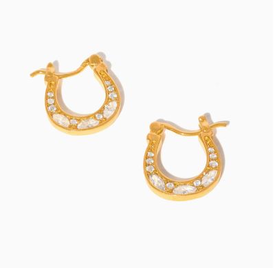 Gold Horseshoe Hoops