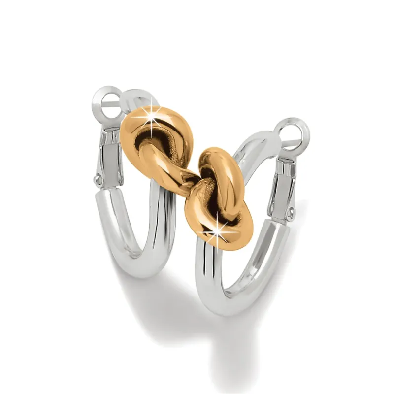 Interlok Single Knot Two Tone Hoop Earrings