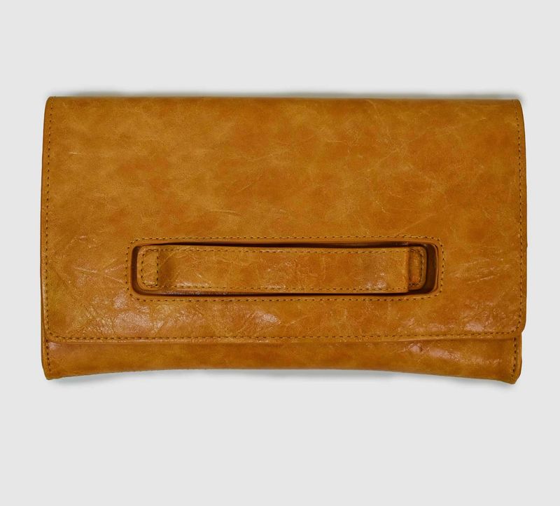 Camel Caterina Handle Clutch Crossbody