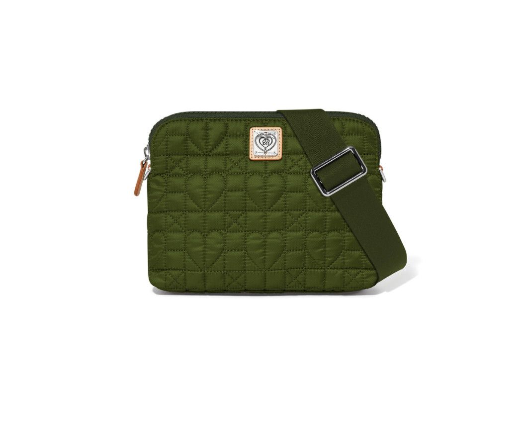 Army Green Heart Beat Arielle Small Cross Body Bag