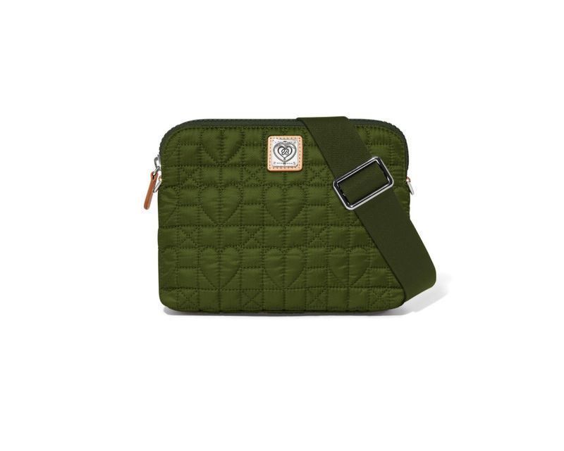 Army Green Heart Beat Arielle Small Cross Body Bag