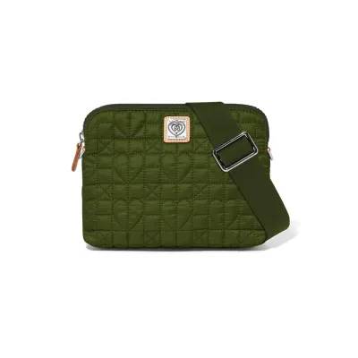 Army Green Heart Beat Arielle Small Cross Body Bag