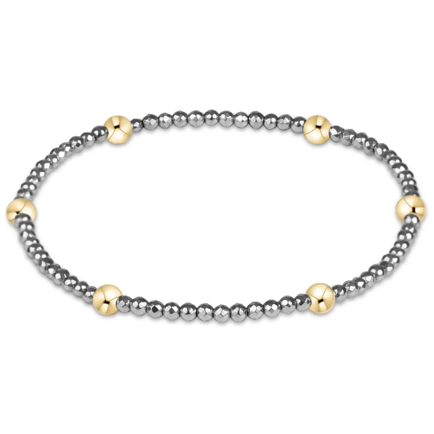 Presence Silver Faceted  Hematite 2mm Bracelet