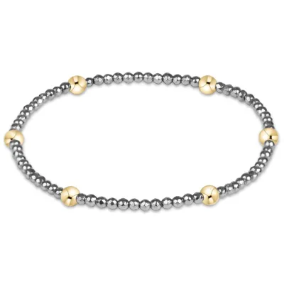 Presence Silver Faceted  Hematite 2mm Bracelet