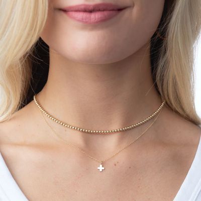 Enewotn Classic Gold Bead Choker 3mm