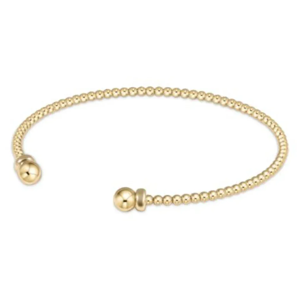 Classic Gold 2mm Bead Cuff - Gold