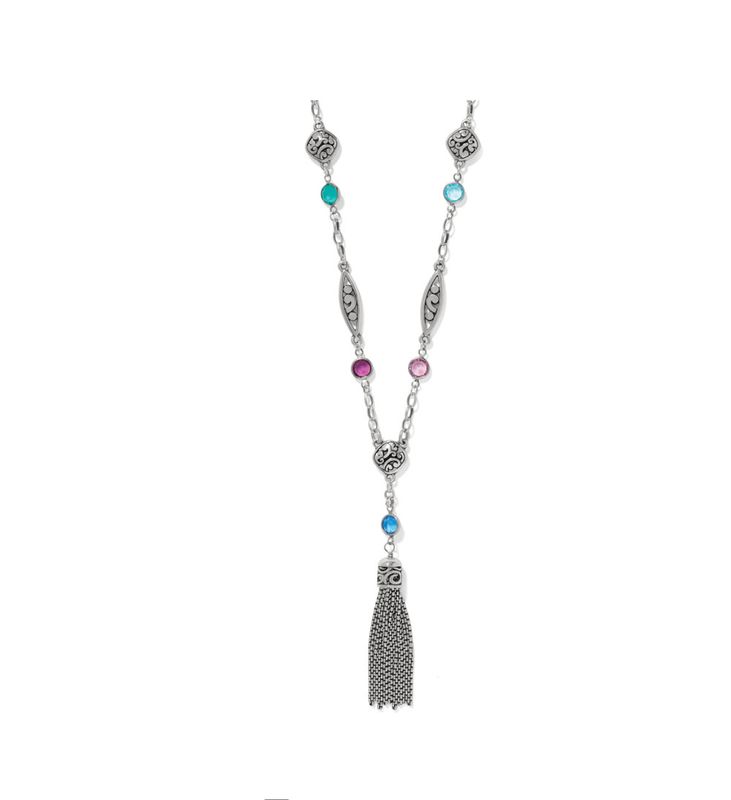 Contempo Color Gems Tassel Necklace