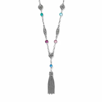 Contempo Color Gems Tassel Necklace