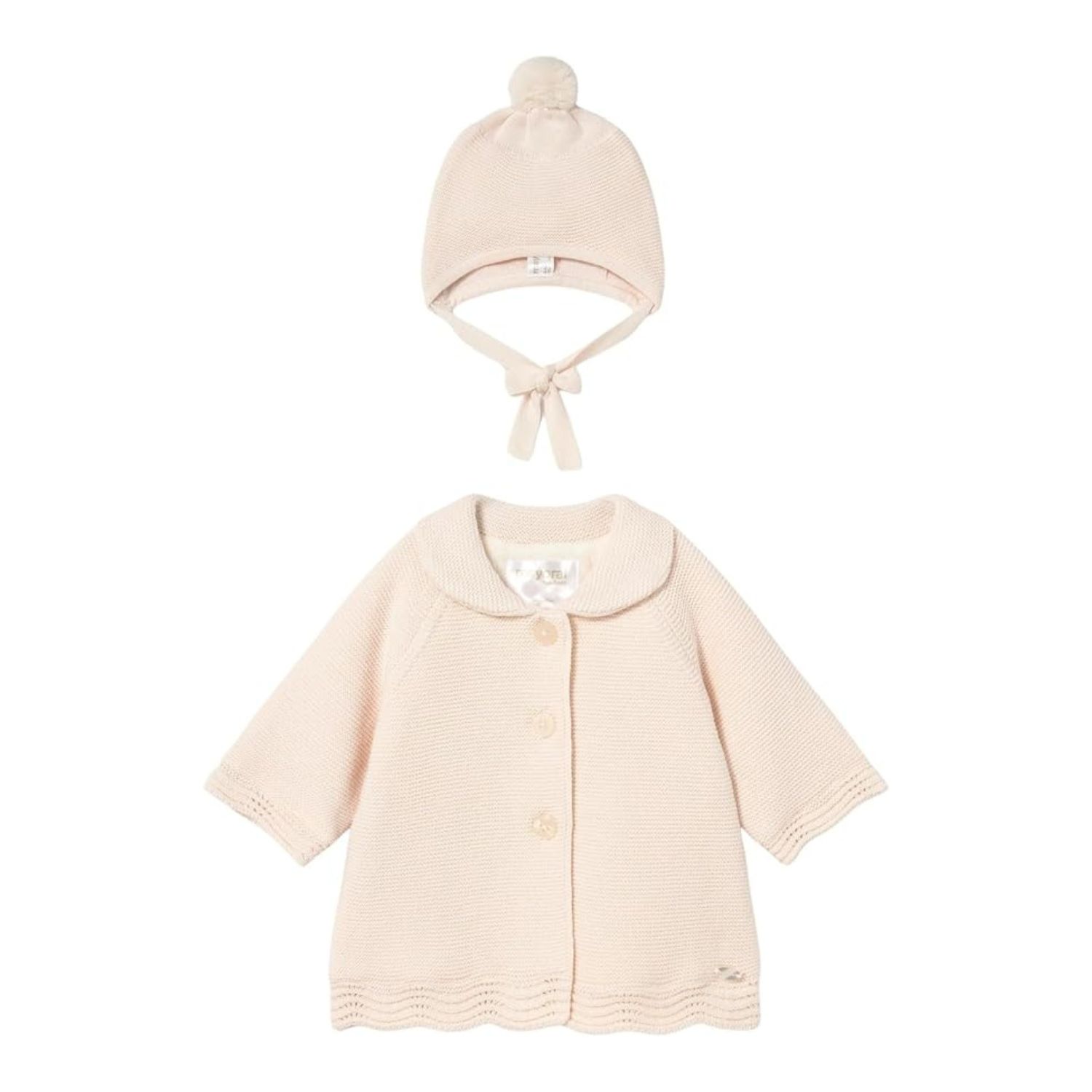 Knit Coat With Hood - Pottery, Size: 2-4