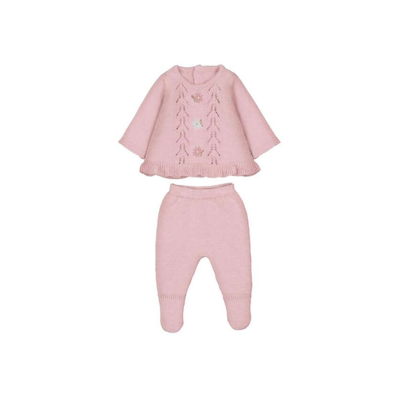 Baby Rose Pink Knit Gaiters Set