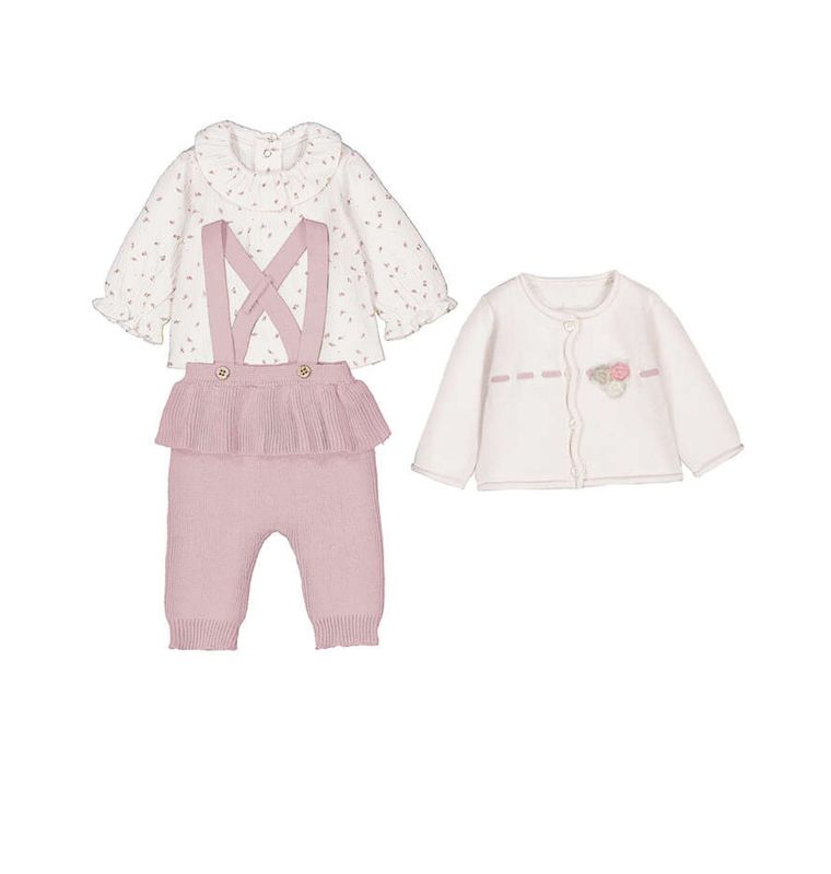 Baby Rose Pink Knit 3pcs Set