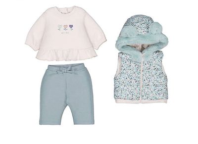 Teal Floral Vest Tracksuit