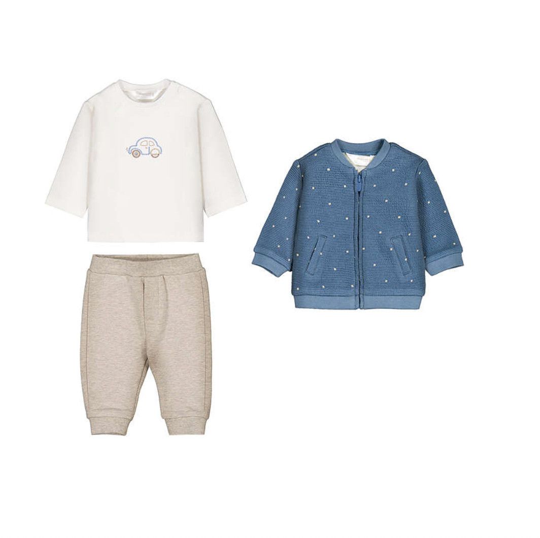 Blueberry Car 3 Piece Tracksuit Set, Size: 2-4