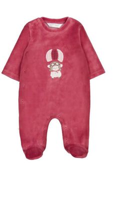 Plum Parachuter Velour Onesie