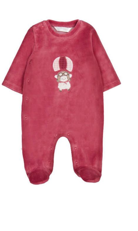 Plum Parachuter Velour Onesie