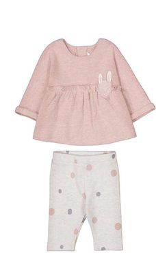Nude Vig Pink Bunny Poka Dot Pullover &amp; Legging Set