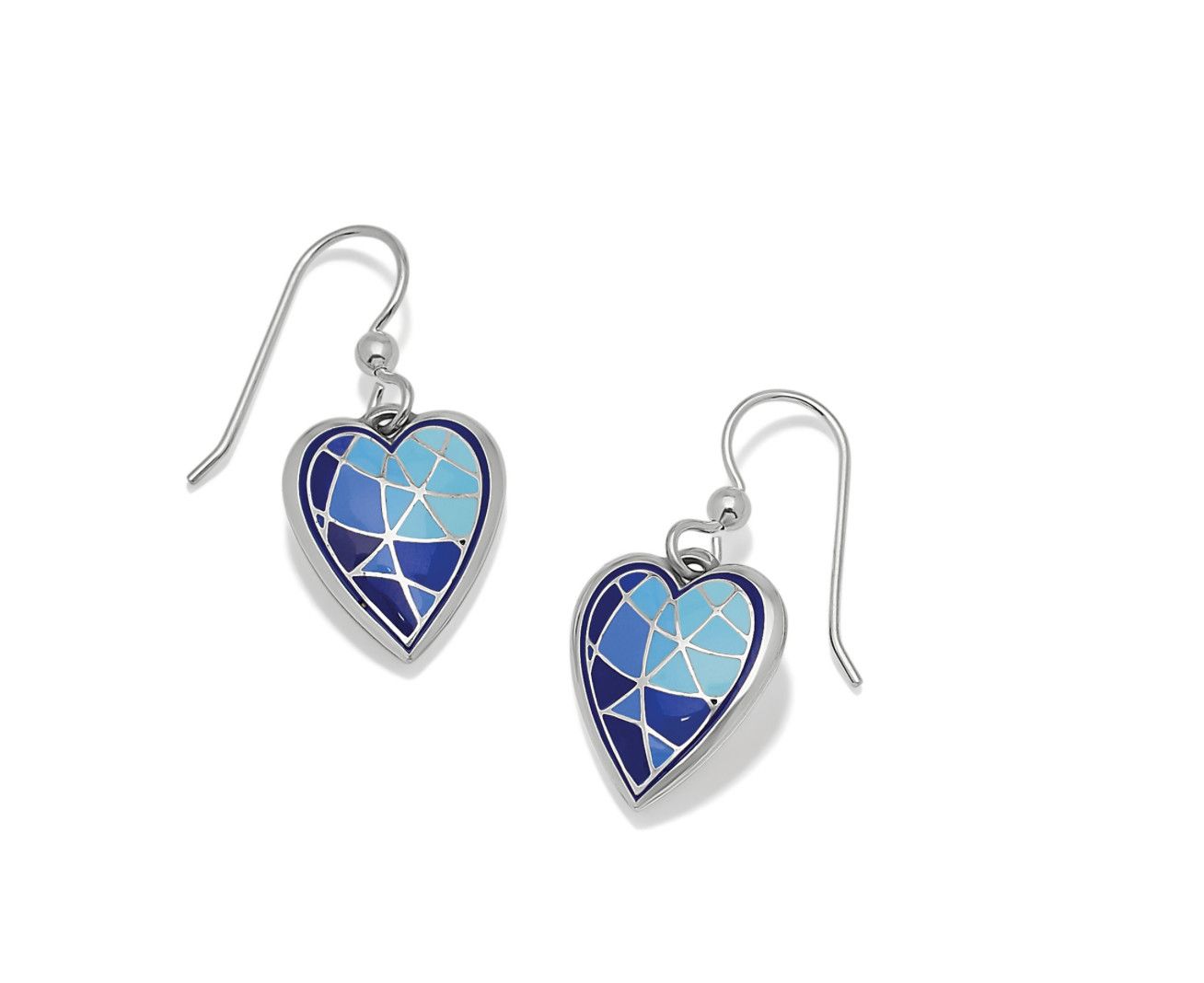 Colormix Heart Blues French Wire Earrings