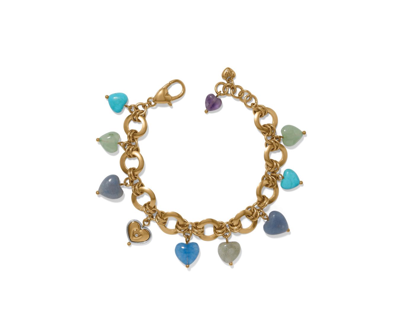 One Heart Multi Heart Bead Link Bracelet