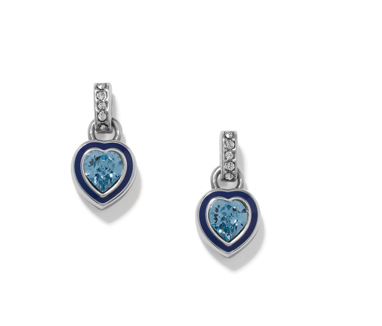 Aqua Halo Gemma Petite Heart Post Drop Earrings