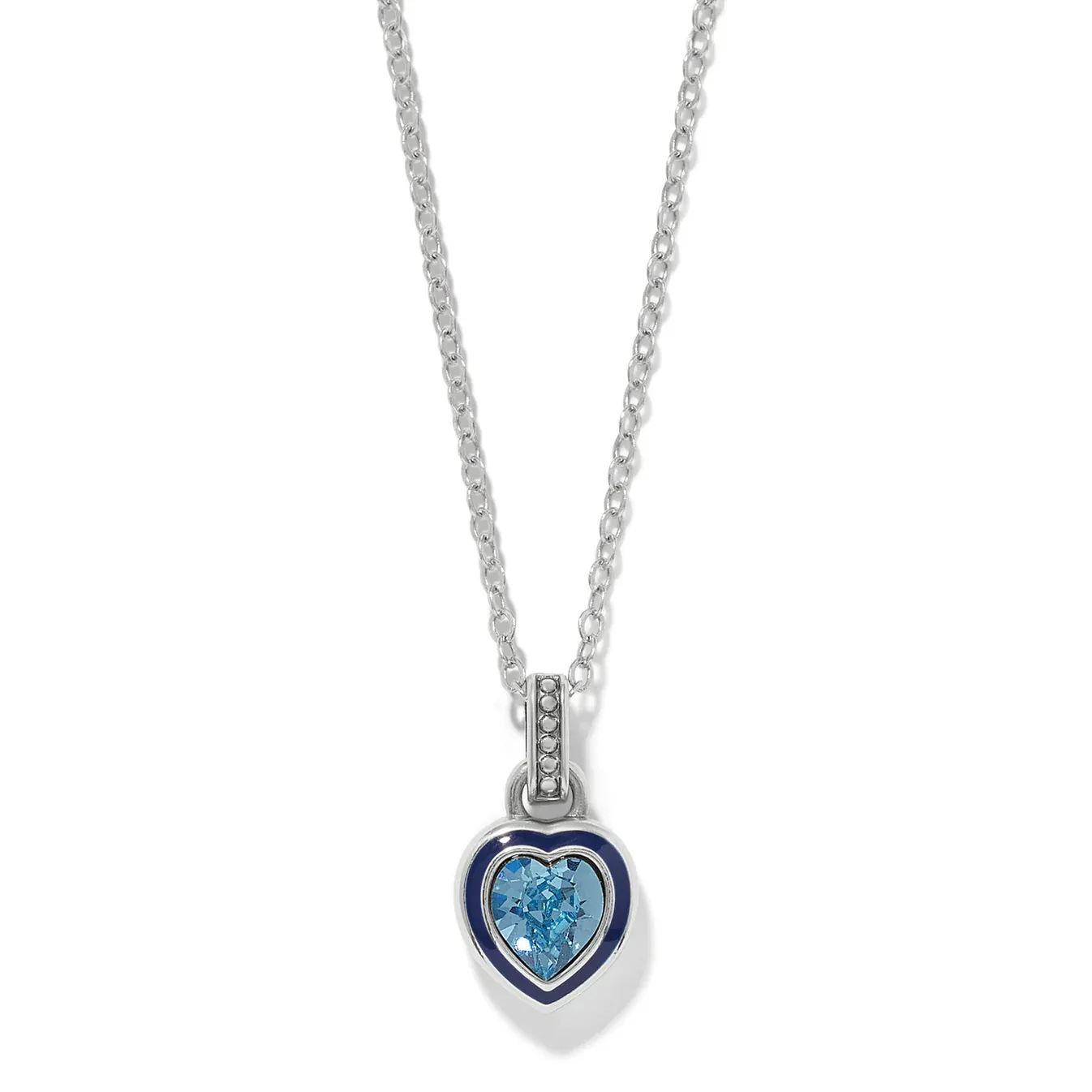 Aqua Halo Gemma Petite Heart Necklace
