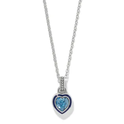Aqua Halo Gemma Petite Heart Necklace