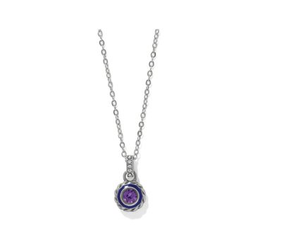 Tanzanite Halo Gemma Petite Round Necklace