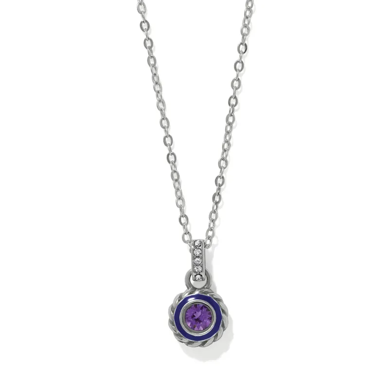 Tanzanite Halo Gemma Petite Round Necklace