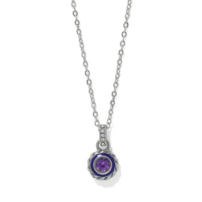 Tanzanite Halo Gemma Petite Round Necklace