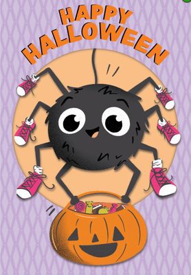 Halloween Spider Sneakers Card