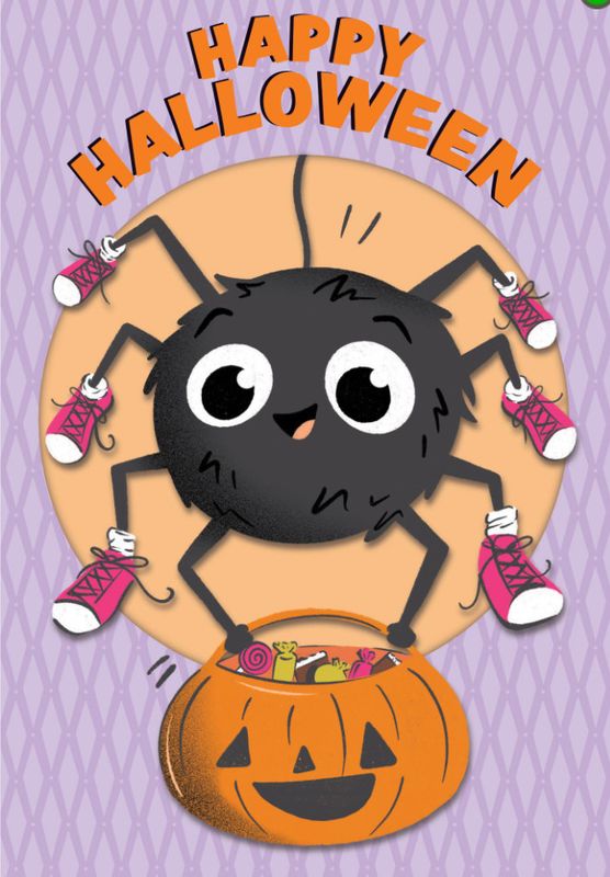 Halloween Spider Sneakers Card