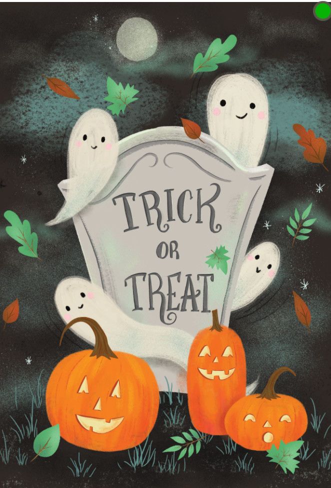 Tombstone Ghosts Halloween Card