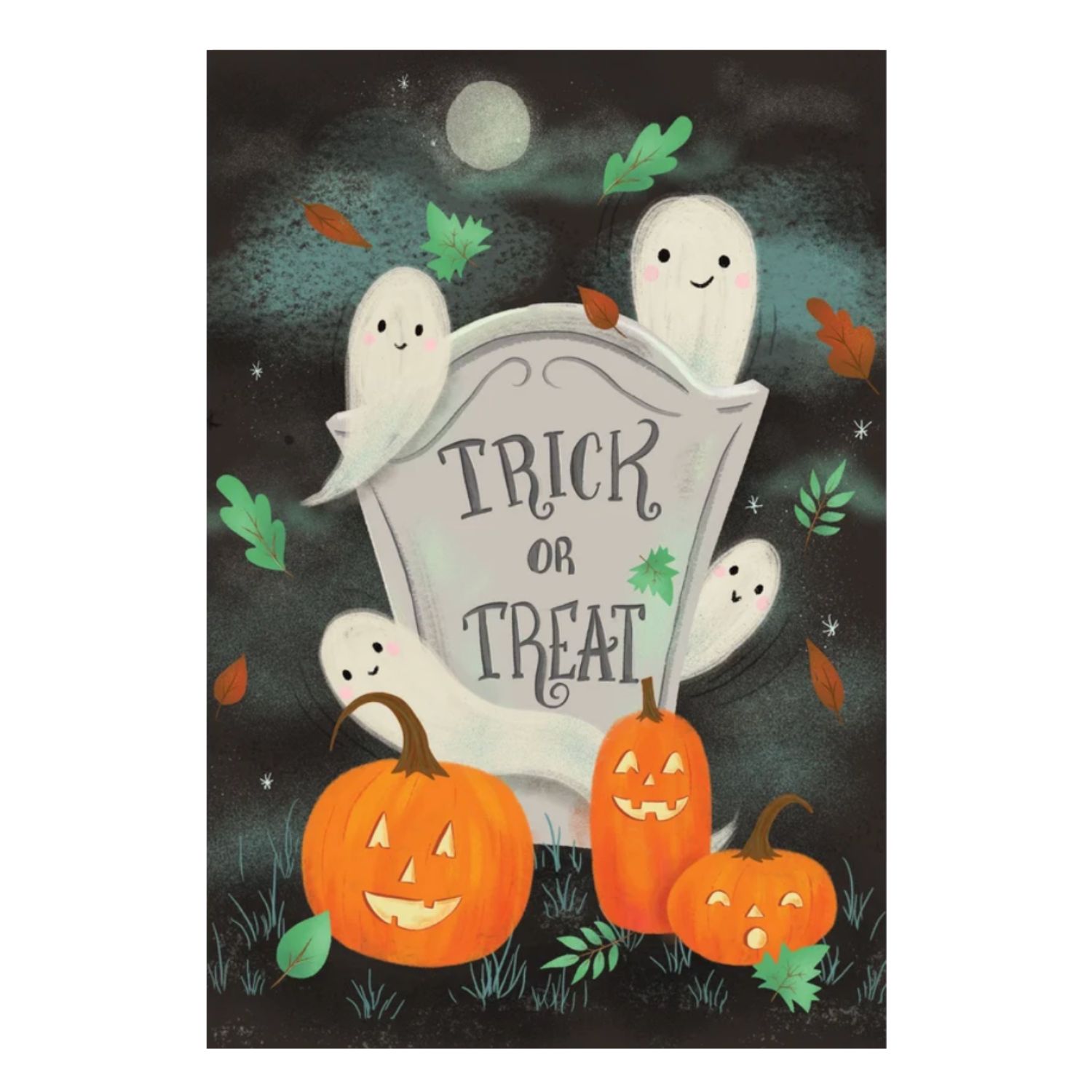 Tombstone Ghosts Halloween Card