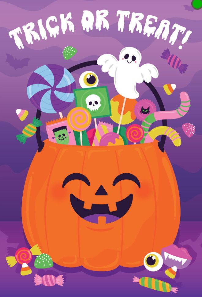 Halloween Vintage Candy Bucket Card