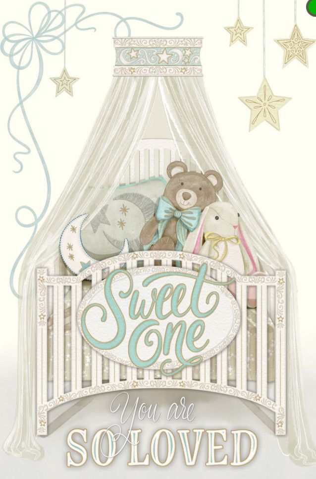 Baby Bassinette Scene New Baby Card