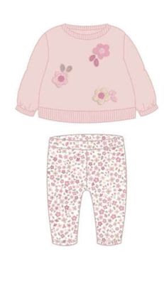 Cipria Pink Flower Pullover Legging Set