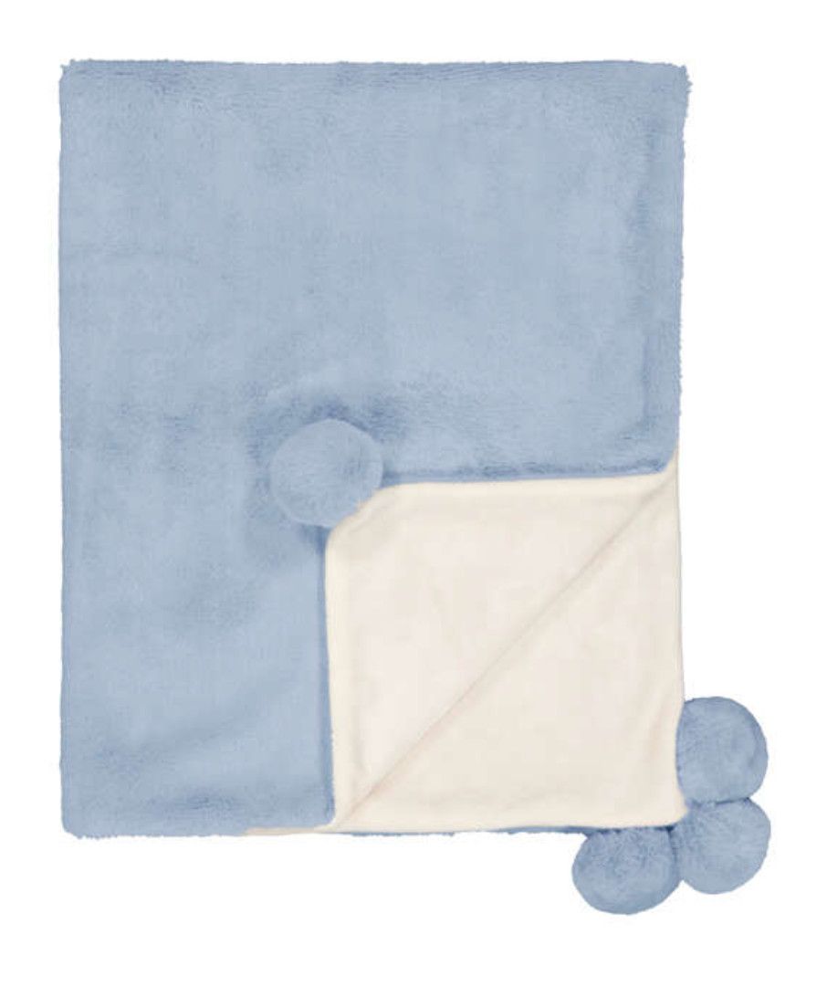 Cieio Sky Blue Pom Pom Blanket
