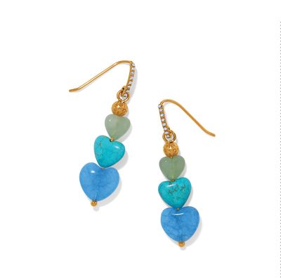 One Heart Multi Heart Bead French Wire Earrings