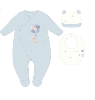 Sky Blue Balloon Bunny Onesie Gift Set