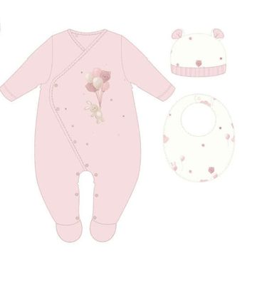 Rosa Pink Balloon Bunny Onesie Gift Set