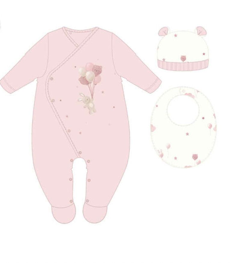 Rosa Pink Balloon Bunny Onesie Gift Set, Size: 0-1