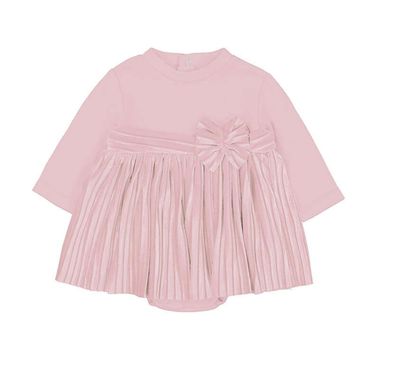 Pink Matched Pleated Dress